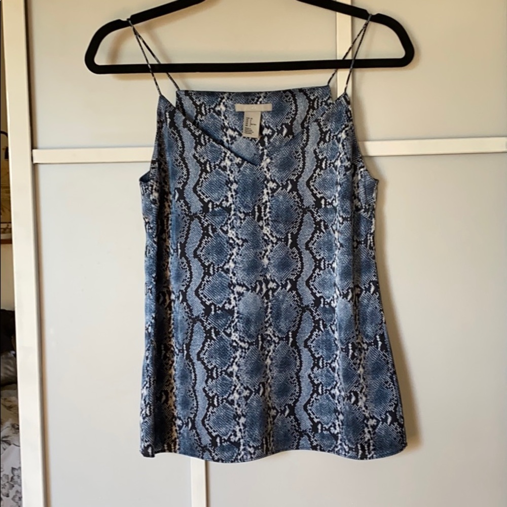 Blue snake print blouse